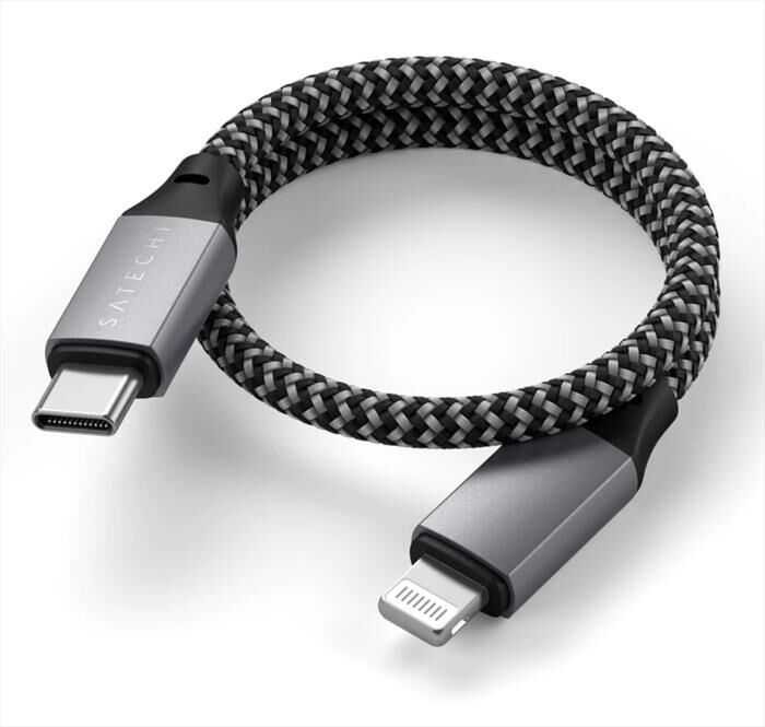 satechi cavo usb-c lightning 25cm-grigio siderale