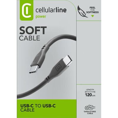 Cavo USB-C a USB-C Cellularline - 1,2m - Grigio Cavo USB-C a USB-C Cellularline - 1,2m - Grigio