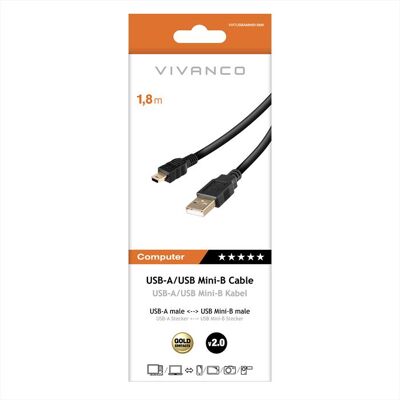 SBS Usb 2.0 Cert.cavo Plug A- Plug Minib,1,8m-nero SBS Usb 2.0 Cert.cavo Plug A- Plug Minib,1,8m-nero