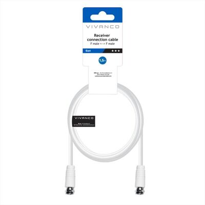 SBS F-connection Lead F-plug F-plug 1,5m-bianco SBS F-connection Lead F-plug F-plug 1,5m-bianco