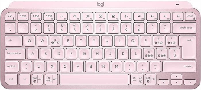 logitech mx keys mini minimalist wireless-rosa