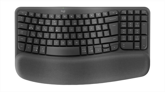 logitech tastiera multimediale wave keys-graphite