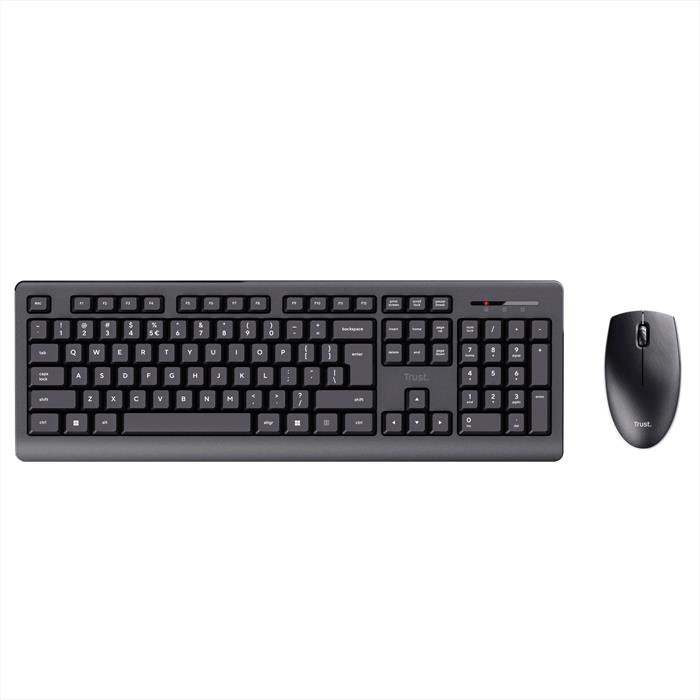 trust tastiera + mouse primo wireless deskset it-black