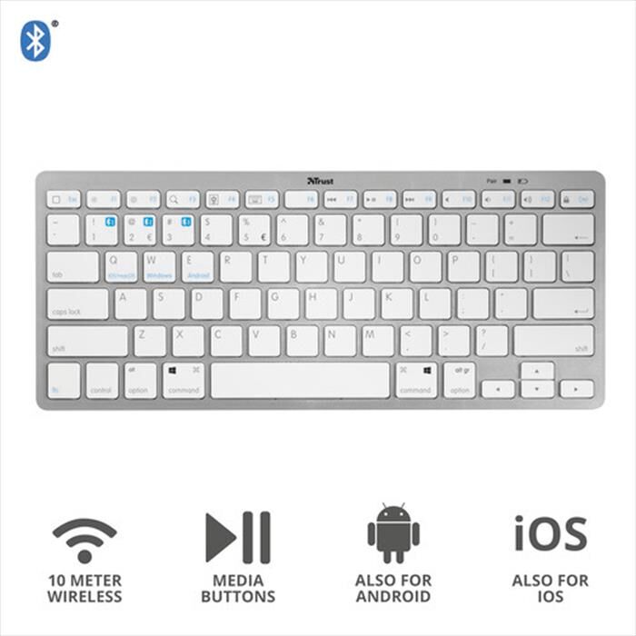 Trust Nado Bluetooth Keyboard It-white/grey