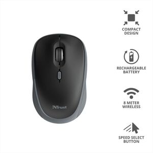 Trust Yvi Rechargeable Mouse Black-black