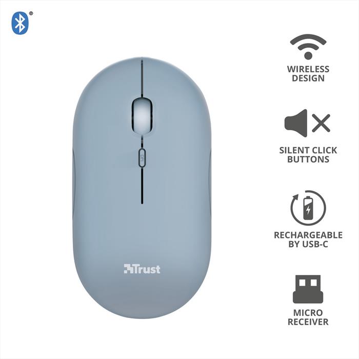 Trust Puck Wireless Mouse Blue-blue