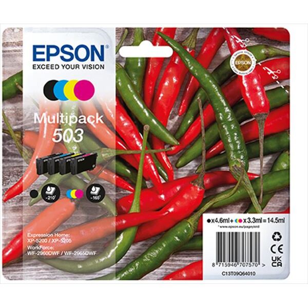 epson ink serie peperoncino multipack 503 std-nero/ciano/magenta/giallo