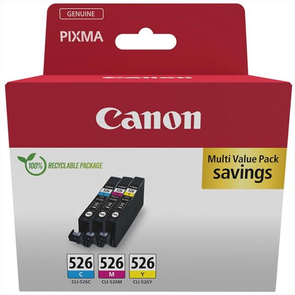 canon kit cartucce multipack cli-526 c/m/y-ciano magenta giallo