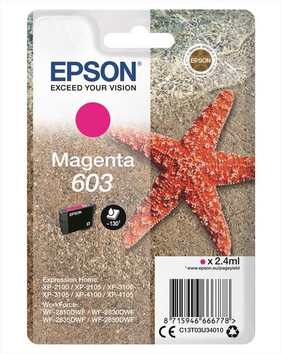 epson 603 stella marina t03u standard single magenta-magenta