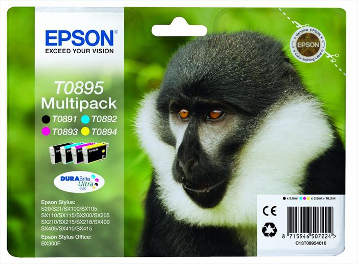 Epson Multipack 4 Cartucce Inchiostro T0895-nero, Ciano, Magenta, Giallo