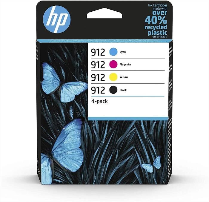 HP 912 Combo Pack 4 Cartucce Originali-nero, Ciano, Magenta, Giallo