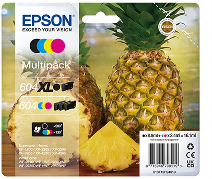 Epson Cartuccia Ink Serie Ananas Multipack 604 Xl/std-nero/ciano/magenta/giallo