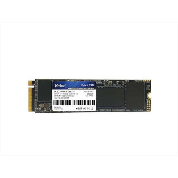 netac ssd m.2 2280 nvme n950e pro 500gb-nero