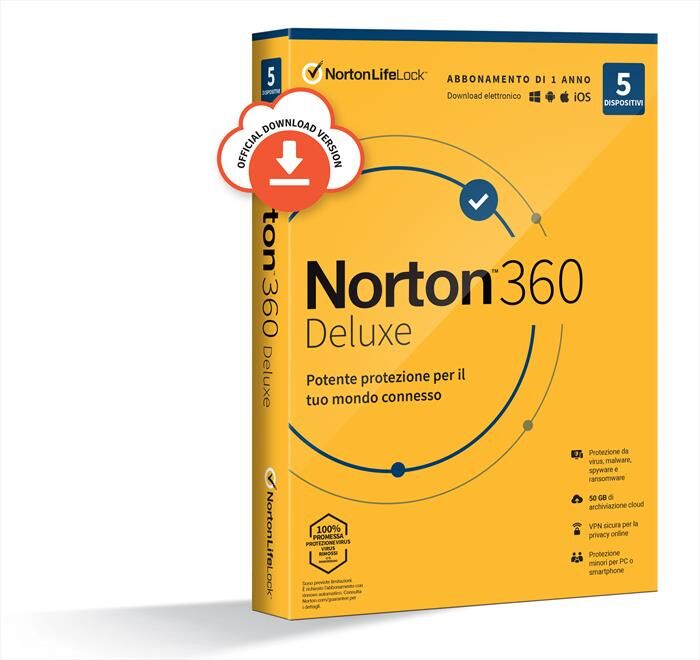 Symantec 360 Deluxe 2021 Antivirus 5 Dispositivi