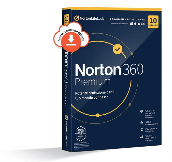 Symantec 360 Premium 2021 Antivirus 10 Dispositivi