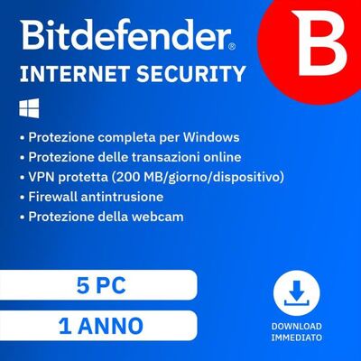 Bitdefender Internet Security 1 Anno 5 Pc Bitdefender Internet Security 1 Anno 5 Pc