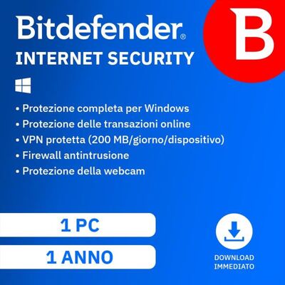 Bitdefender Internet Security 1 Anno 1 Pc Bitdefender Internet Security 1 Anno 1 Pc