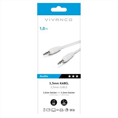 SBS 3,5 Connection Cavo Jack To Jack Stereo 1m Wh-bianco SBS 3,5 Connection Cavo Jack To Jack Stereo 1m Wh-bianco