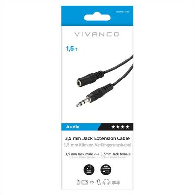 SBS Audio Extension 3,5mm Plug <-> 3,5mm Socket-nero SBS Audio Extension 3,5mm Plug <-> 3,5mm Socket-nero
