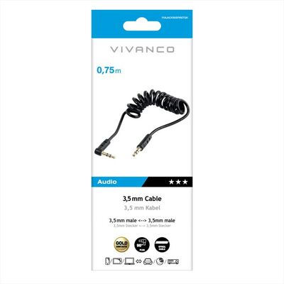 SBS Audio Cavo Spiral Cavo 3.5mm Plug<->3.5mm Plug-nero SBS Audio Cavo Spiral Cavo 3.5mm Plug<->3.5mm Plug-nero