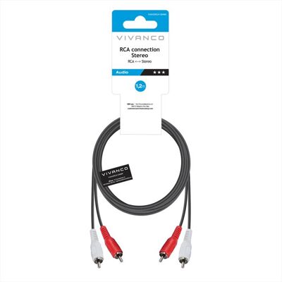 SBS Audio Cable,2x Rca Plug-2x Rca Plug,1,2m-nero SBS Audio Cable,2x Rca Plug-2x Rca Plug,1,2m-nero