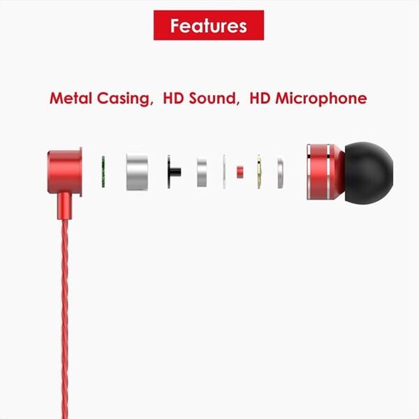 lenovo auricolari in-ear hf118-rosso