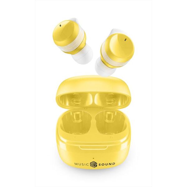 cellular line auricolare bluetooth btmstwsflowy-giallo