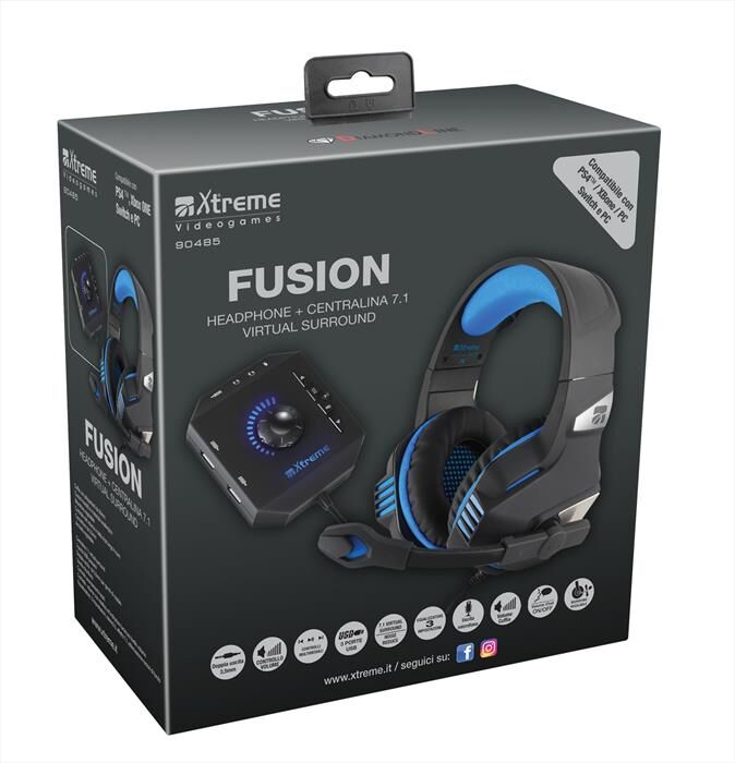 xtreme fusion headphone+centralina 7.1 v.s.-nero