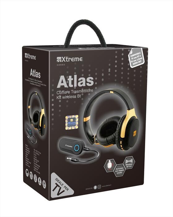 xtreme kit wireless bt cuffia e trasmettitore atlas-nero