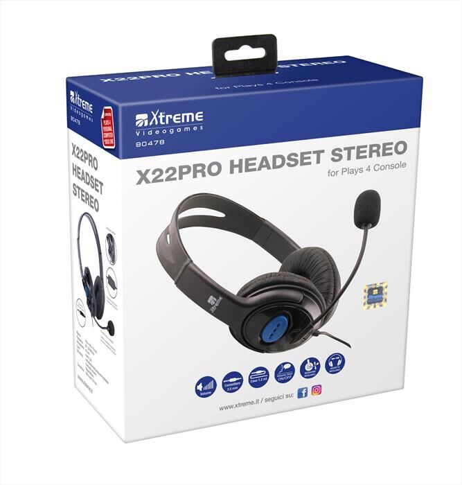 Xtreme 90478 X22pro Headphone 2.0-nero