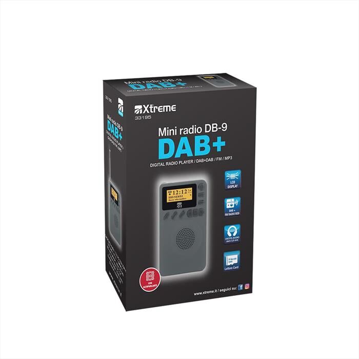 Xtreme Mini Radio Dab+ Db-9-nero