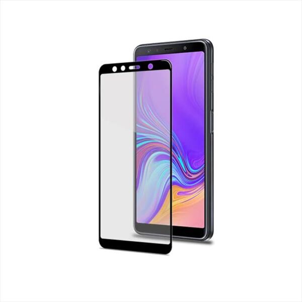 celly vetro prot. bordi colorati per galaxy a7 (2018)-trasparente/vetro