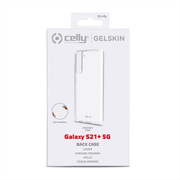 celly gelskin995 cover per galaxy s21+ 5g-trasparente