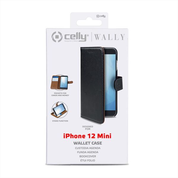 celly wally1003 custodia per iphone 12 mini-nero/plastica