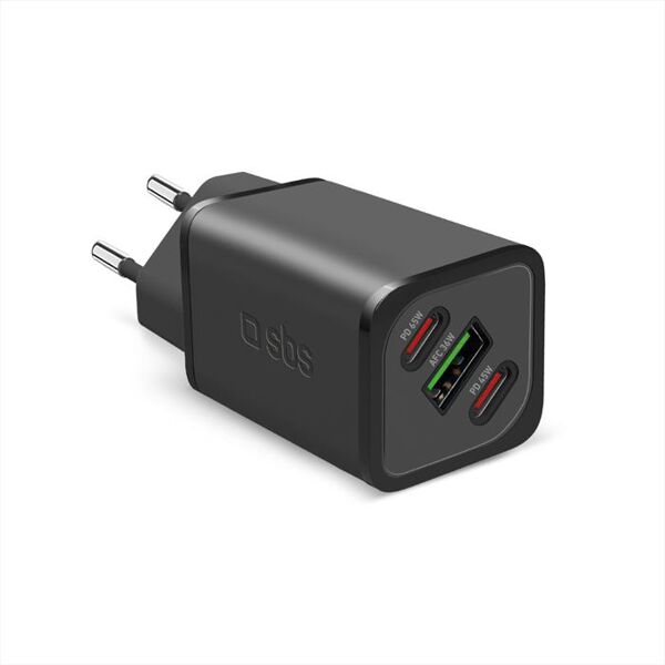 sbs caricatore da auto tetrganusb2c65w-nero