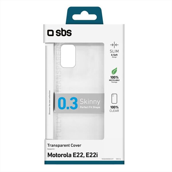 sbs cover skinny teskinmoe22t per motorola e22/e22i-trasparente