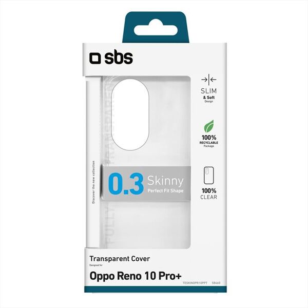 sbs cover skinny teskinopr10ppt per oppo reno 10 pro+-trasparente