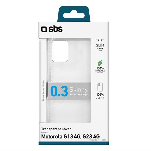 sbs cover skinnyteskinmog13t motorola g13 4g/g23 4g-trasparente