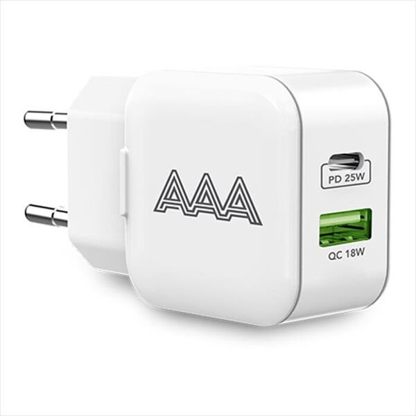 aaamaze alimentatore fast charger qc+pd 25w-bianco