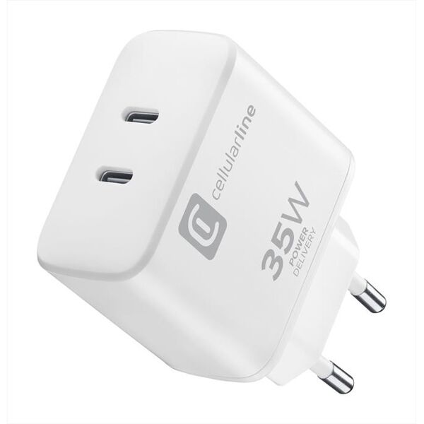 cellular line caricatore da rete achiphusb2pd35ww-bianco