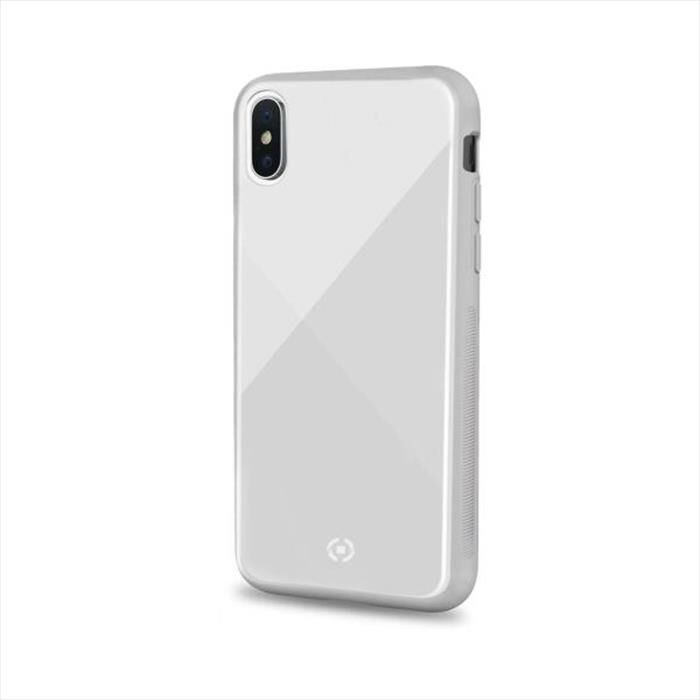 CELLY Cover Per Iphone X-bianco/vetro Temperato+tpu