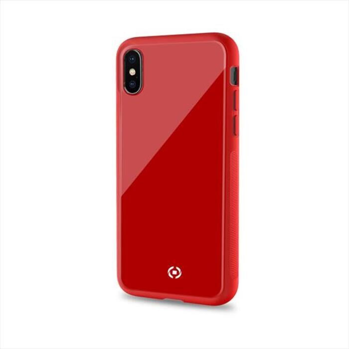 CELLY Cover Per Iphone Xs Max-rosso/vetro Temperato+tpu