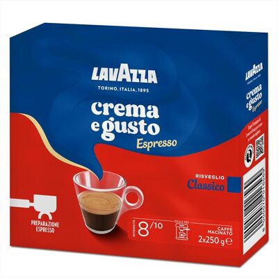 LAVAZZA Crema E Gusto Classico Caffè Macinato 2x250 LAVAZZA Crema E Gusto Classico Caffè Macinato 2x250