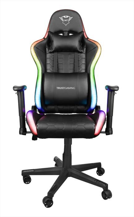 trust sedia gaming gxt716 rizza rgb led chair-black rgb led