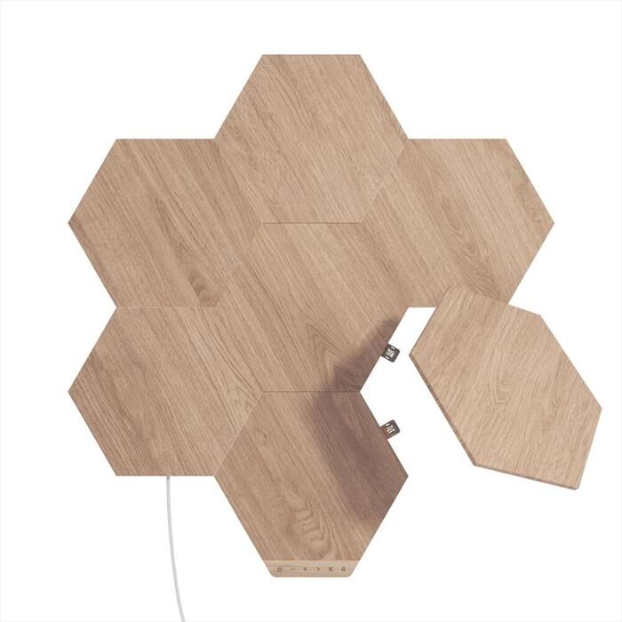 nanoleaf element wood 7 esagoni luminosi-wood