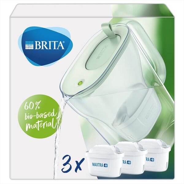 brita caraffa filtrante style eco green 3 filtri incl-verde