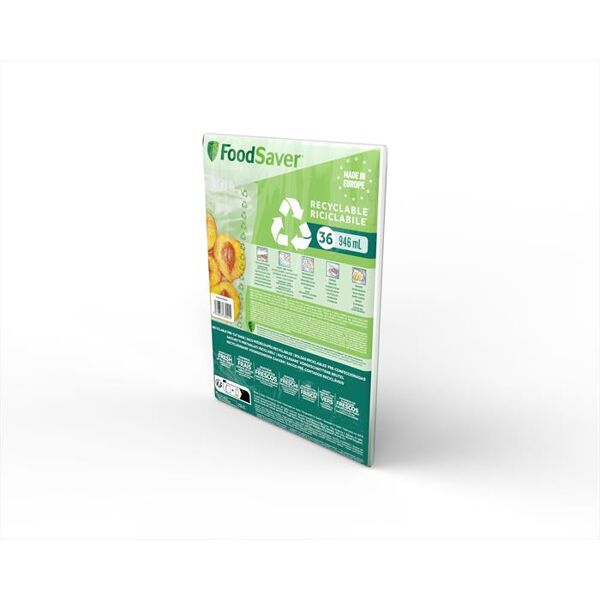 foodsaver 36 sacchetti riciclabili 0,94 lt – 20x28 cm-trasparente