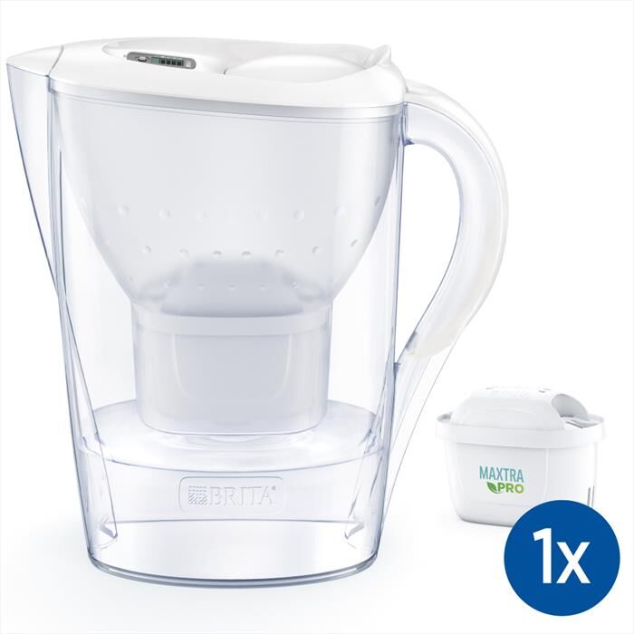 brita caraffa filtrante marella mxpro-bianco/trasparente