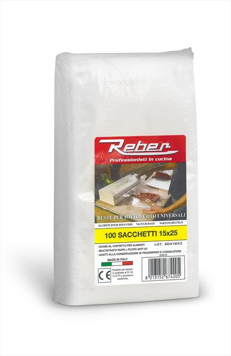 REBER Sacchetti Sottovuo 15x25-trasparente