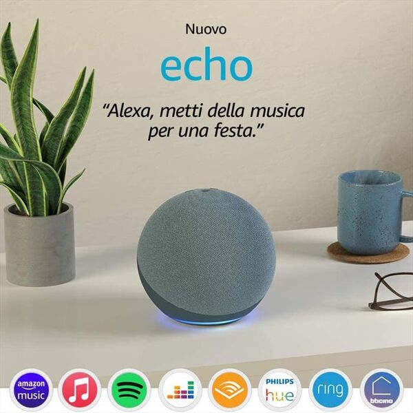 amazon echo 4^ generazione-blu-grigio